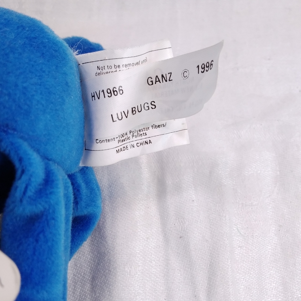 Ganz LUV BUGS Blue Plush TOY Beanie Stuffed Bug 1996 10" - Picture 9 of 12